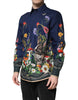 Dolce & Gabbana Blue Rabbit Print Long Sleeve Shirt