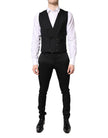 Dolce & Gabbana Black Single Breasted Formal Blazer with Vest