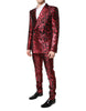 Dolce & Gabbana Red Leopard Double Breasted 2 Piece Suit