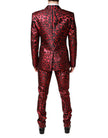 Dolce & Gabbana Red Leopard Double Breasted 2 Piece Suit