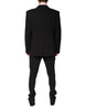 Dolce & Gabbana Black Cotton Single Breasted 2 Piece Suit