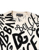 Dolce & Gabbana White Black Logo Print Women Pullover Sweater