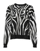 Dolce & Gabbana Black White Print Women Pullover Sweater