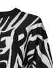 Dolce & Gabbana Black White Print Women Pullover Sweater