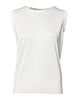 Dolce & Gabbana White Silk Round Neck Sleeveless Tank Top