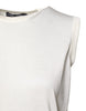 Dolce & Gabbana White Silk Round Neck Sleeveless Tank Top