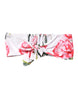 Dolce & Gabbana White Floral Print Cropped Bustier Corset Top