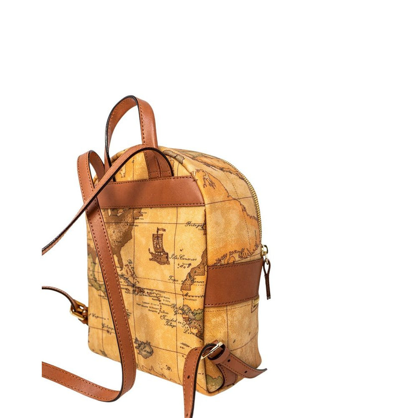 Alviero Martini Prima Classe Beige Leather Backpack