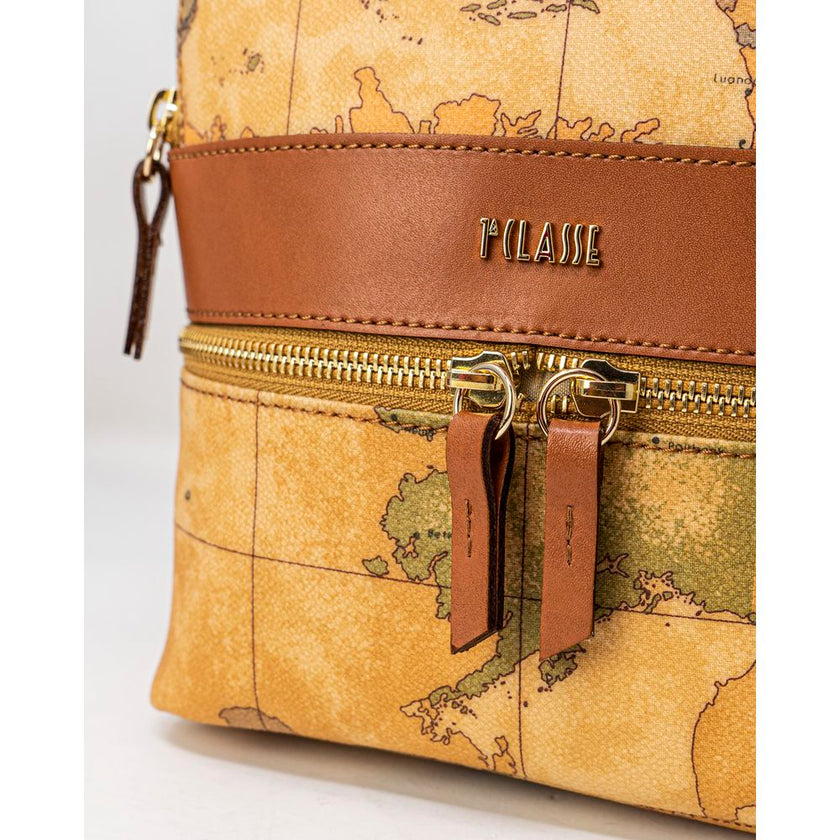 Alviero Martini Prima Classe Beige Leather Backpack