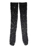 Dolce & Gabbana Black Floral Lace Cotton Stretch Stockings Socks