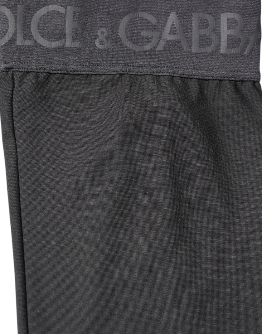 Dolce & Gabbana Black Viscose Stretch Over Calf Stockings Socks