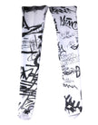 Dolce & Gabbana White Graffiti Cotton Over Calf Stockings Socks