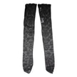 Dolce & Gabbana Black Floral Lace Cotton Stretch Stockings Socks