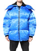 Dolce & Gabbana Blue Logo Full Zip Hooded Quilted Jacket
