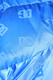 Dolce & Gabbana Blue Logo Full Zip Hooded Quilted Jacket