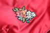 Dolce & Gabbana Red Floral Patch Full Zip Men Bomber Jacket