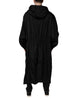Dolce & Gabbana Black Hooded Long Men Windbreaker Jacket