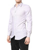 Dolce & Gabbana White Striped Cotton GOLD Long Sleeves Shirt