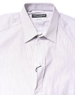 Dolce & Gabbana White Striped Cotton GOLD Long Sleeves Shirt