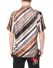Dolce & Gabbana Multicolor Striped Silk Short Sleeves Shirt