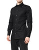 Dolce & Gabbana Black GOLD Cotton Long Sleeves Dress Shirt