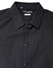 Dolce & Gabbana Black GOLD Cotton Men Dress Formal Shirt