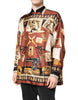 Dolce & Gabbana Multicolor Tailor Print Silk Casual Shirt