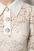 Dolce & Gabbana White Floral Lace Long Sleeves Shift Dress