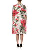 Dolce & Gabbana Pink Floral Print Short Sleeves Sheath Dress