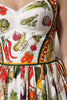 Dolce & Gabbana White Vegetables Sleeveless A-line Midi Dress
