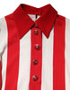 Dolce & Gabbana White Red Stripes Long Sleeves Mini Dress