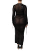 Dolce & Gabbana Black Mesh Trim Bodycon Long Sheath Dress