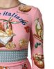 Dolce & Gabbana Pink Pastry Print Bodycon Sheath Midi Dress
