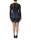 Dolce & Gabbana Black Blue Long Sleeves Denim Mini Dress