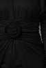 Dolce & Gabbana Black Wool Long Sleeves Sheath Midi Dress