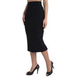 Dolce & Gabbana Black Wool High Waist Pencil Cut Midi Skirt