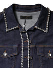 Dolce & Gabbana Blue Denim Cotton Crystal Embellished Jacket