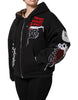 Dolce & Gabbana Black Embroidered Full Zip Hooded Jacket