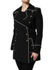 Dolce & Gabbana Black Wool Double Breasted Blazer Jacket