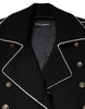 Dolce & Gabbana Black Wool Double Breasted Blazer Jacket