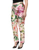 Dolce & Gabbana Multicolor Floral High Waist Straight Pants