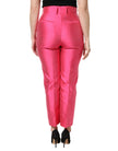 Dolce & Gabbana Pink Silk High Waist Tapered Pants