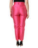 Dolce & Gabbana Pink Silk High Waist Tapered Pants