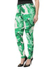 Dolce & Gabbana White Green Leaf High Waist Pants