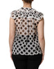 Dolce & Gabbana White Black Polka Dot Cotton Sleeveless Top