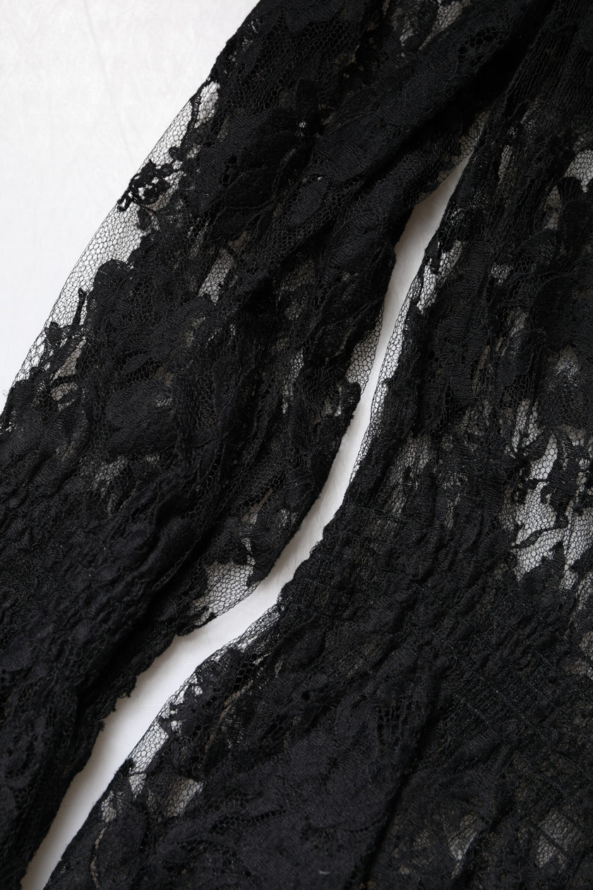 Dolce & Gabbana Black Cotton Floral Lace Women Blouse Top