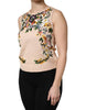 Dolce & Gabbana Beige Floral Embroidery Sleeveless Tank Top