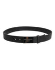 Dolce & Gabbana Black Classic Silver Metal Logo Buckle Belt