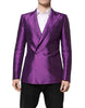 Dolce & Gabbana Purple Double Breasted Men Suit Coat Blazer