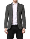 Dolce & Gabbana Black White Patterned Men Suit Coat Blazer